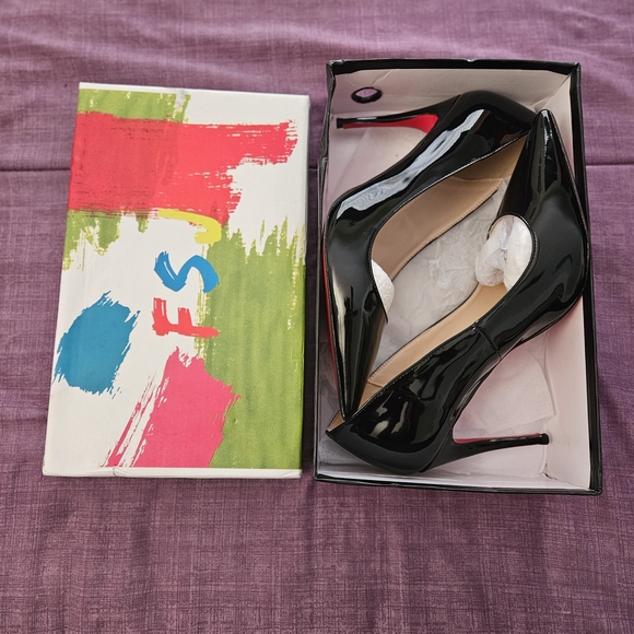 New Custom Extra Wide Red Bottom Stiletto 110mm (4.3 inch) Heel Pumps - Picture 2 of 5